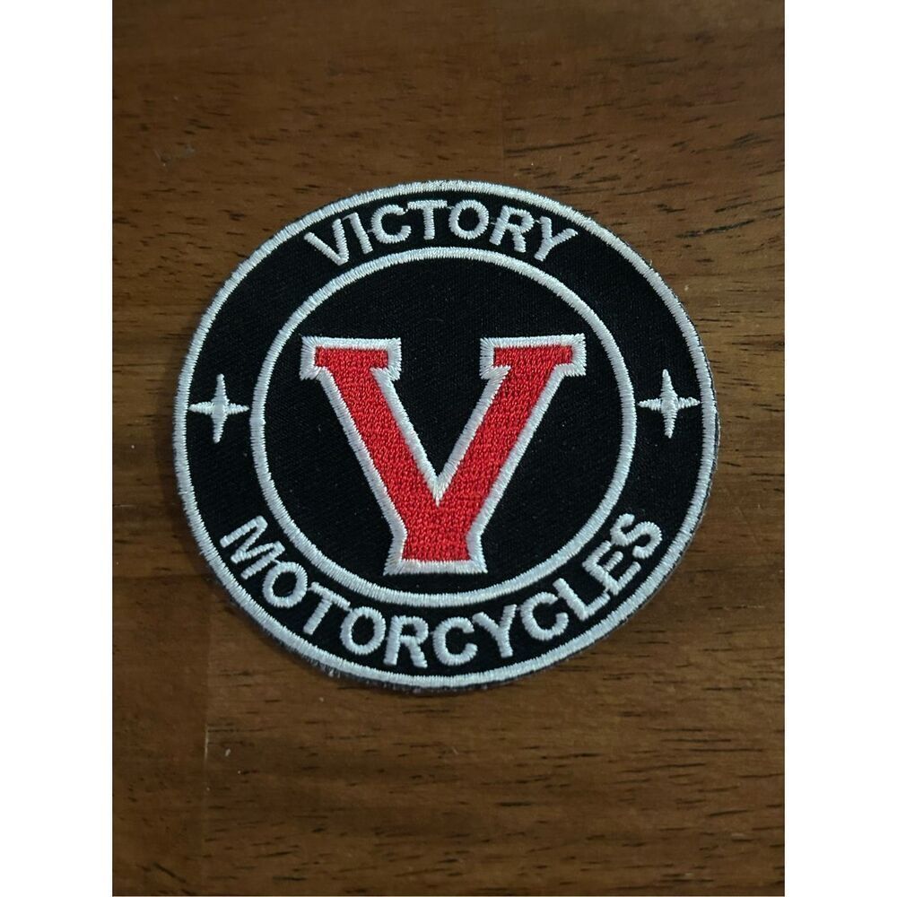 Victory V Motorcycle Iron Sew on Embroidered Patch (5038)